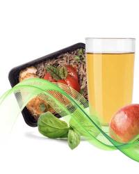 image of beer, a ready meal, apple